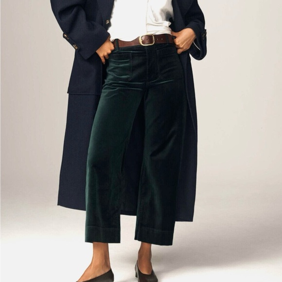 Anthropologie Green Velvet Colette pants - Picture 2 of 7